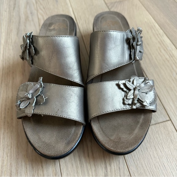 DANSKO Donna Pewter Metallic Leather Ladies Slide Sandal - Picture 5 of 15